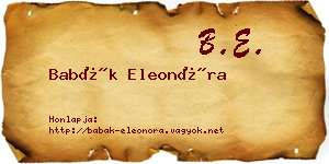 Babák Eleonóra névjegykártya